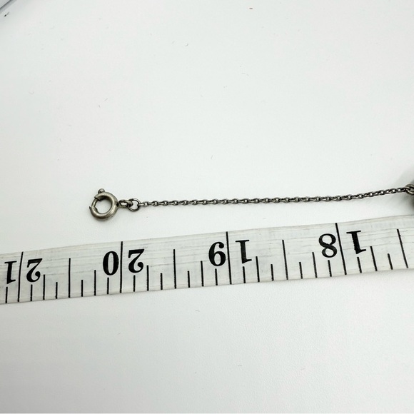 Natural Gemstone Serpentine Silver Tone Beaded Necklace - Picture 6 of 6